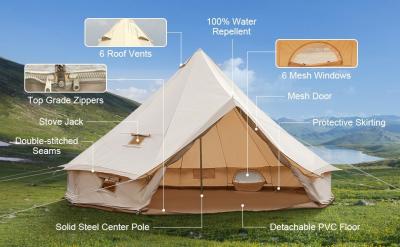 Cina Outdoor Camping Retro Tent, Luxury Glamping Tent Waterproof Canvas Tents for Family Camping Outdoor Hunting Party in vendita