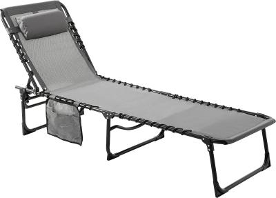 중국 Folding Outdoor Chaise Lounge Chair, 5-Position Adjustable Beach, Sunbathing, Patio, Pool, Lawn, Lay Flat Portable 판매용