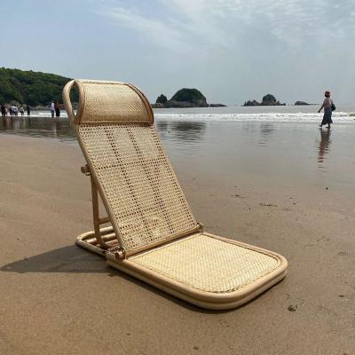 중국 Wholesale Oem Outdoor Picnic Folding Adjustable Camping Lounger Boho Low Rattan Floor Beach Chair Portable 판매용