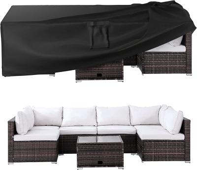 중국 Outdoor Waterproof Patio Furniture Covers,420D Oxford Polyester Black Rectangular Sectional Furniture Set Covers 판매용