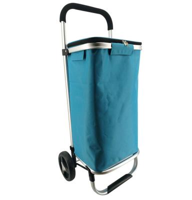 Cina Handle Cover Wash Collapsible Swivel Wheels Supermarket Shopping Trolleys Carts Portable Folding With Cooler in vendita