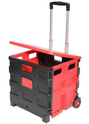 Cina Wheels Rolling Crate - Collapsible Rolling Cart with Lid Folding Teacher Rolling Box Carrier with Handle Shopping in vendita