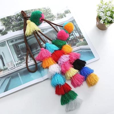 Cina Cute Pom Pom Tassel Boho Purse Charms For Handbags Backpack Keyring Keychain Waist Chain For Women in vendita