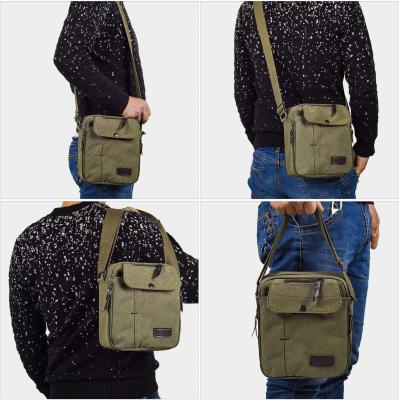 중국 Outdoor Military Canvas Storage Bag, Men'S Canvas Small Messenger Bag Casual Shoulder Bag Chest Bag Travel Carry Bag 판매용