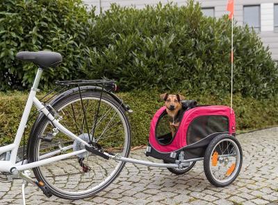 Cina Dog Bike Trailer, Folding Pet Dog Trailer Cart for Bicycle, Bike Cargo Wagon Carrier w/Universal Hitch & 20