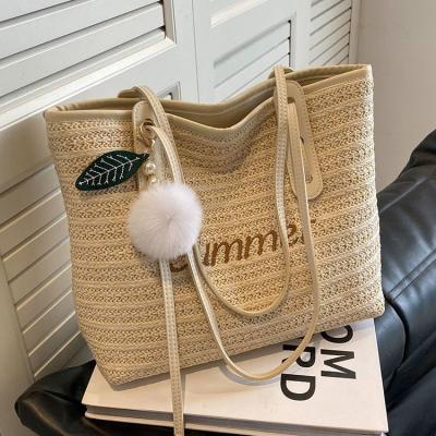 Cina Bag New Beach Bag Fashion Net Red Tote Bag Women'S Large Capacity Single Shoulder Big Bag Straw Woven Bag in vendita