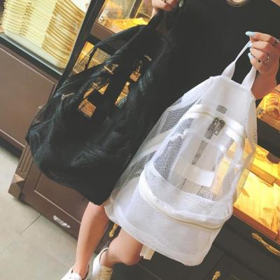 중국 Summer New Backpack Nylon Mesh Transparent Letter Bag Trendy Women'S Bag Travel Bag Casual Student Bag 판매용