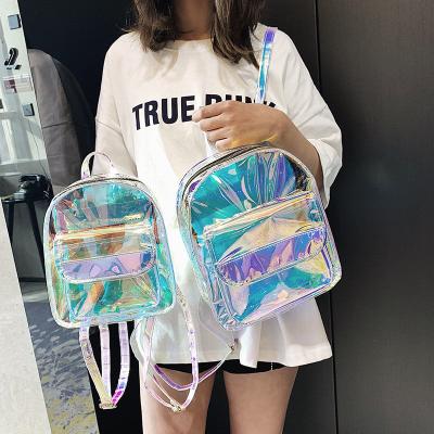 중국 Ins Super Hot Laser Student Small Backpack Ladies Fashion Mini Transparent Backpack 판매용