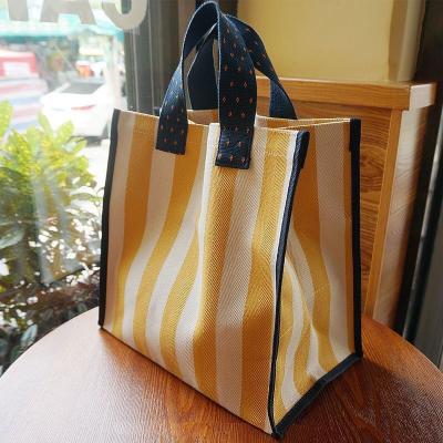 중국 Large-Capacity Hand-Carried Take-Away Lunch Thickened Waterproof Canvas Shopping Bag Portable Portable Travel Bag 판매용