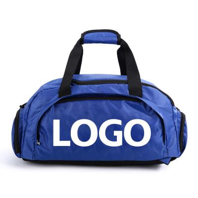 중국 Custom Logo Unisex Portable Waterproof Sports Gym Fitness Duffle Backpack Weekend Travel Duffel Bag With Shoe Storage 판매용