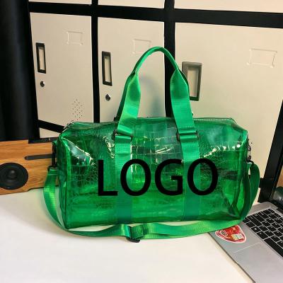 Cina Wholesale Custom Logo Pvc Clear Jelly Color Swimming Overnight Tote Duffel Duffle Bag For Women Girls Ladies Bags in vendita