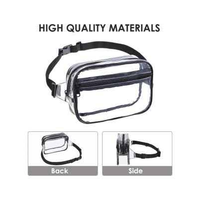 Cina Custom New Design Sports Running Outdoor Bum Waist Belt Bag Travel Portable PVC Clear Fanny Pack Waist Bag in vendita