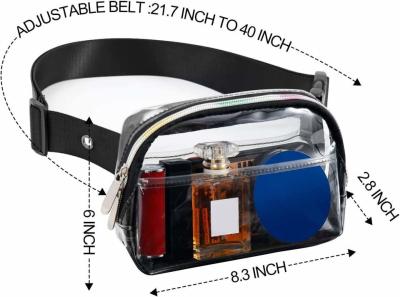 중국 Personalized Clear Purses Belly Fanny Pack See Through Waist Pouch Bag Transparent Women Fanny Pack Waist Bag 판매용