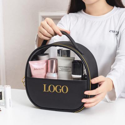 중국 New Style Customization 3pcs/Set Luxury Designer Pvc Clear Cosmetic Bags Black Travel Makeup Pouch Bag With Logo 판매용