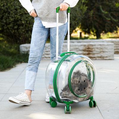 중국 Transparent Capsule Pet Bag Carrier Luggage Case Transparent Trolley Case With Trolley Wheels 판매용