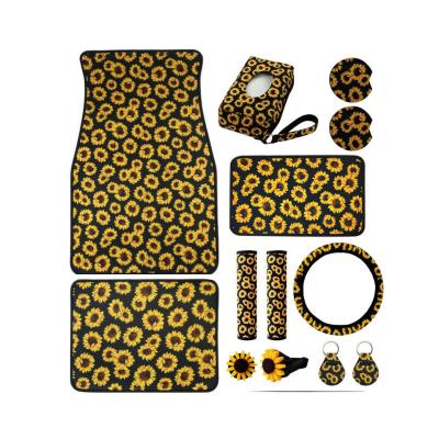 Cina Car Accessories, Sunflower Neoprene Car Accessories Seat Cover And Foot Mat Set in vendita