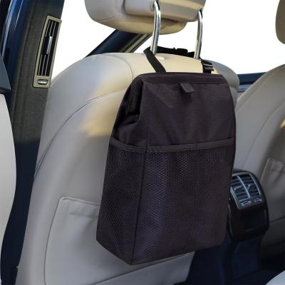 중국 Car Trash Can, Waterproof Garbage Can/ Bag with Lid, Leak-Proof Trash Bin, Car Trash Hanging (Medium, Black) 판매용