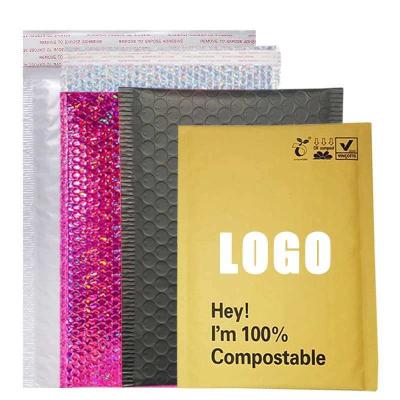 중국 Recyclable Holigraphic Custom Eco Friendly Biodegradable Padded Compostable Bubble Mailer Mailing Bags 판매용