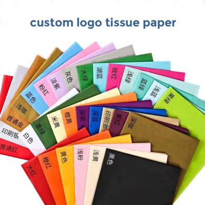 China Eco Friendly Wholesale Packaging Custom Logo Printed Colored Flower Wrapping Paper 17gms Gift Tissue Paper for sale