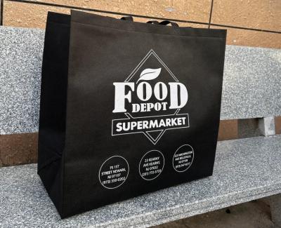 China Tote Bags Custom Printed Recyclable Fabric Non Woven Shopping Bags With Logo Bolsas Ecologicas Advertising Packing Gift Use Pattern Type Letter for sale