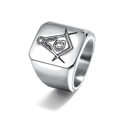 China Fashion Personality Gift HipHop Stainless Steel Seal Punk Men Ring Jewelry for sale