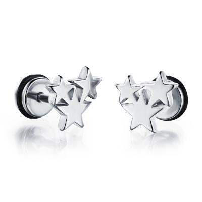 China Stainless Steel Color Jewelry Mini Mix Star Stud Earrings Romantic Elegant Silver Jewelry for sale