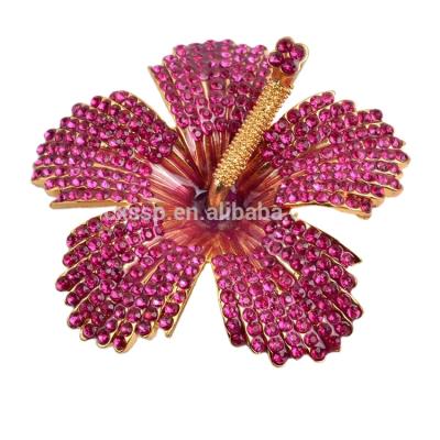 China ALLOY Women's Accessories Large Rhinestone Enamel Flower Brooch for sale