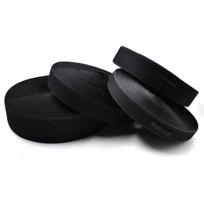 China 25MM quality 100% nylon black and white dyeable viable hook and loop fastener and loop tape for leather products for sale