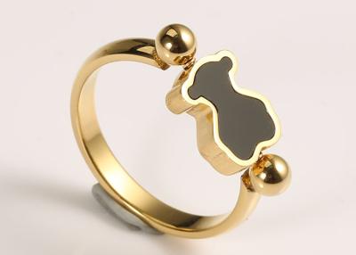 China Simple Style Stainless Steel Jewelry Rings Solid Gold Plated Lovely For Gift for sale