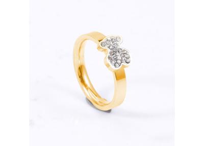 China Attractive Stainless Steel Gold Ring , Stainless Steel Diamond Ring For Women for sale