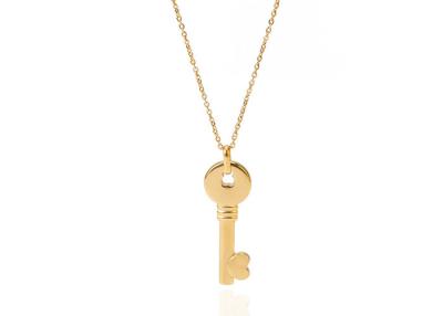 China 17.5 Inch 316 Stainless Steel Pendant Necklace Simple Golden Key Shape For Unisex for sale