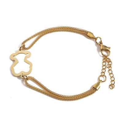 China Gold Plated Stainless Steel Bracelets / Beautiful Charm Bracelets For Girl for sale