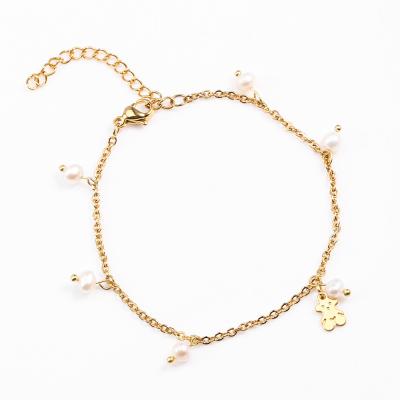 China Attractive Stainless Steel Handmade Jewelry Pearl Chain Bracelet For Girl for sale