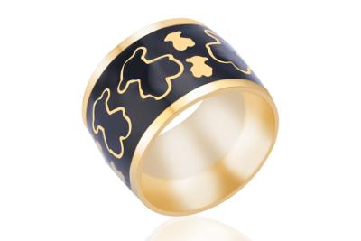 China Custom Stainless Steel Signet Ring , Cool Gold Fashion Rings For Engagement for sale