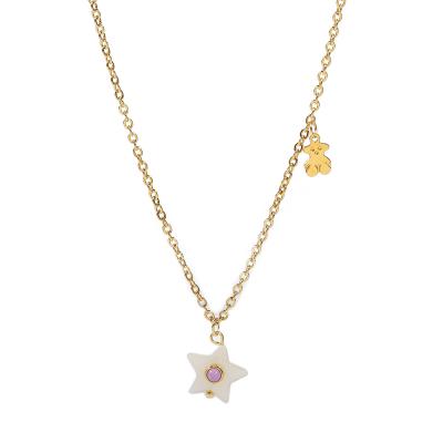 China Lady Star Pendant 316L Stainless Steel Necklace Gold Plated for sale