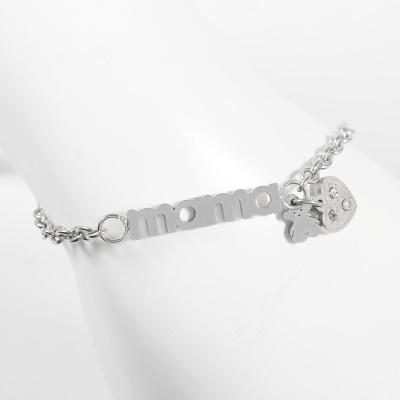 China Animal MamaTitanium Jewelry Gift / Stainless Steel Bangle Bracelets With Charms for sale