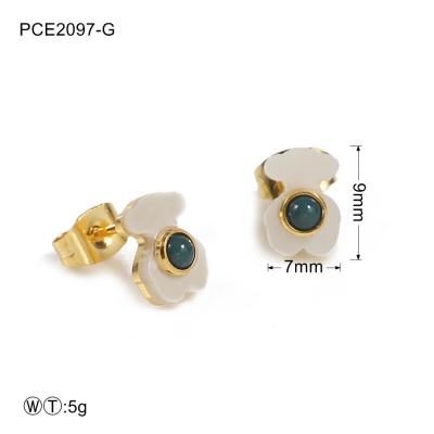 China Animal Cute 316L Stainless Steel Earrings Girl Gold Plated Jewelry for sale