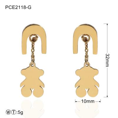 China Handmade Gold Plated Stainless Steel Earrings For Ladies Ear Pendants for sale