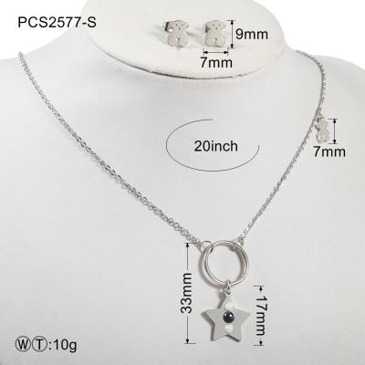 China Personalized Silver Plated Stainless Steel Jewelry Set Classic Loop Present for sale