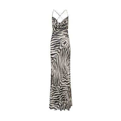 China Women Breathable High Quality Causal Zebra Print Slip Dresses Summer Sleeveless Sexy Tight Maxi Dress for sale