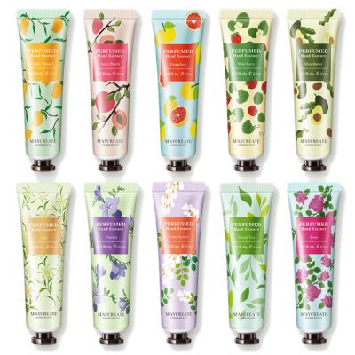 China Flower Perfume 30g Mini Hand Cream OEM Samples Gift Antiperspirant Cosmetic Antiperspirant Dry Display Hand Lotion for sale