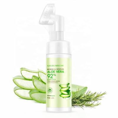 China Damage BIOAQUA Free Sample Private Label Release Aloe Vera Foam Organic Whitening Best Moisturizing Pore Facial Cleanser Sweep New for sale