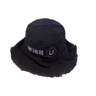 China Fashion\Comfortable Wide Brim\Durable 2021 Washable Cotton Fashion Fringed Fish Floppy Hat Custom Bucket Hat for sale