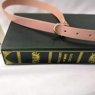 China Wholesale Alloy Pink Casual Adjustable Buckle Leather Belt Women Heart ALLOY Fashion PU Leather Belt for sale