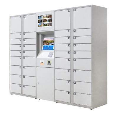 China Cold-rolled Galvanized Steel Plate Smart Parcel Locker Easy Using Android App LCD Interface Advertising Player Digital Payment System for sale