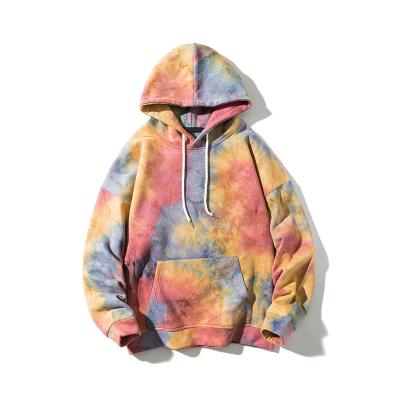 China Hot Selling Rainbow Tie Dye Custom Hoodie Pullover Unisex Logo Hoodie Plain Breathable Hooded Anti-wrinkle Unisex Hoodie for sale