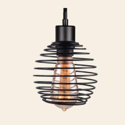 China Industrial Decorative Farmhouse Vintage Iron Metal Cage Pendant Light E27 Lamps Chandelier Hanging Light Living Room for sale