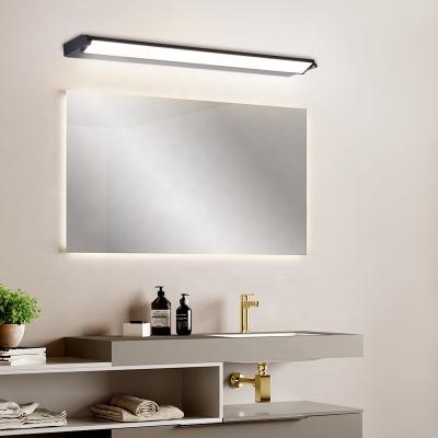 China Modern Nordic White Aluminum Rectangular Design Vintage Long Strip Black Indoor Decorative Lighting Led Mirror Wall Lamps for sale