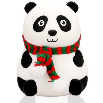 China Soft Soft Soft Silicone 7 Color Changing Super Cute Panda Bear Animal Decorative Bedside Night Light Table Lamp For Babies for sale