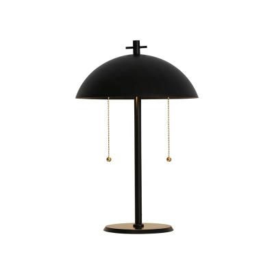 China Nordic modern home bedroom lamp shade black iron stand lamp E27 decorative luxury metal table lamp for sale